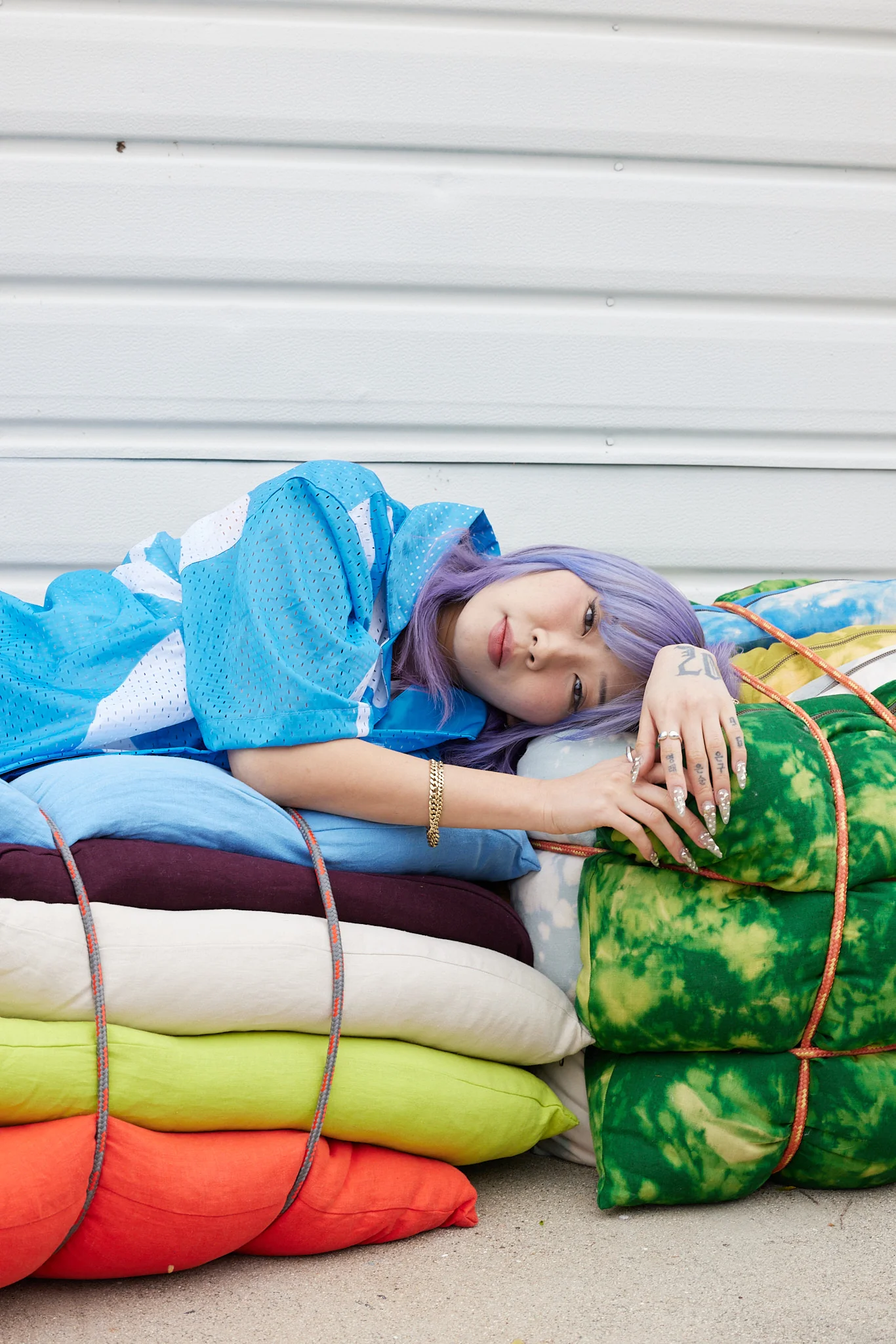 Large Tie Dye Linen Pillow - Image 6